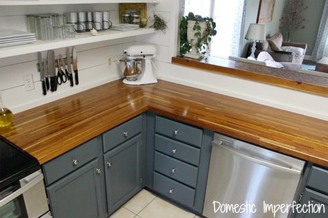 Butcher Block Counters, Butcher Block Countertop, Kitchen Remodel Countertops, Outdoor Kitchen Countertops, Butcher Blocks, Kitchen Countertop Materials, Painted Kitchen, Butcher Block Countertops, Wood Countertops