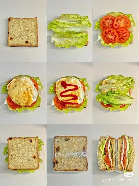 Diet Sandwich, Roti Sandwich, Bento Sandwich, Making Sandwiches, Makanan Rendah Kalori, Creative Dessert Recipes, Sandwhich Recipes, Best Sandwich Recipes, Resep Smoothie