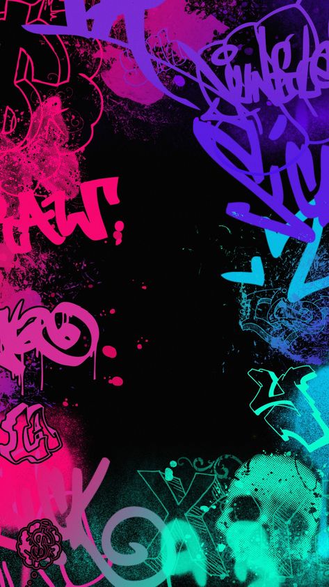 Neon Comic Art, Neon Graffiti Wallpaper, Jinx Graffiti Wallpaper, Graphity Street Art Wallpaper, Black And Neon Wallpaper, Graffiti Color Palette, Jinx Aesthetic Wallpaper, Arcane Aesthetic Wallpaper, Graffiti Aesthetic Wallpaper