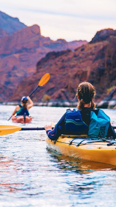 willow beach hoover dam kayaking Aesthetic Kayaking Pictures, Kayaking Pictures, Outdoor Event Ideas, Kayaking Aesthetic, River Camp, Activities For All Ages, Cool Dirt Bikes, Visit Las Vegas, Lake Mead