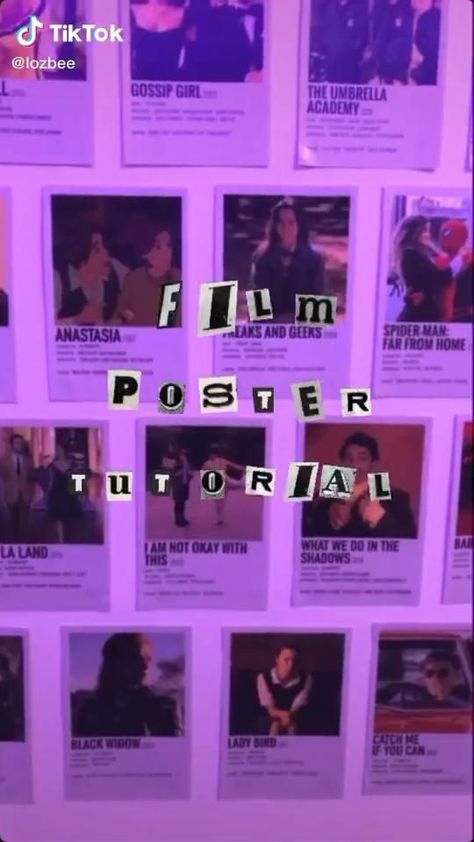 Pinterest Poster Wall, Movie Posters In Room Decor, Movie Posters Decor Wall Art, Film Poster Tutorial, Film Poster Wall Decor, Room Decor Wall Collage, Bedroom Wall Posters Ideas, Movie Ideas To Make Projects, Wall Decor Poster Ideas