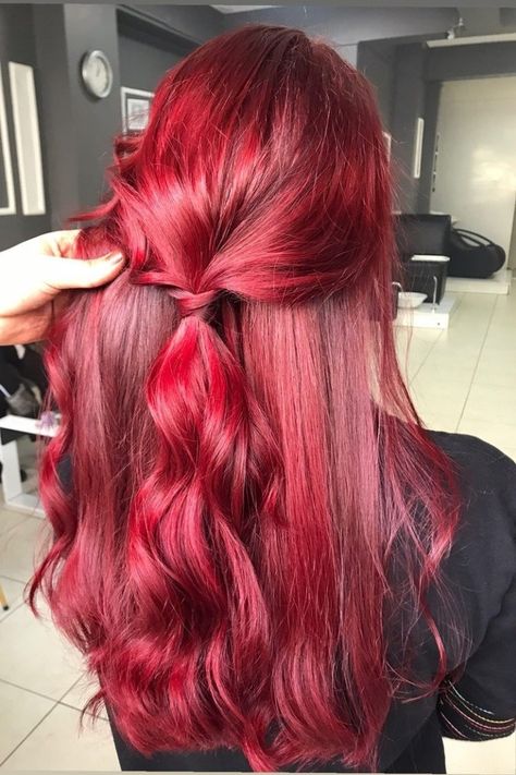 Ariel Inspired Hair, Red Hair Color Shades, Red Balayage Hair, Design Writing, Fall Tones, Wine Hair, Red Hair Inspo, Cherry Hair, Dyed Red Hair