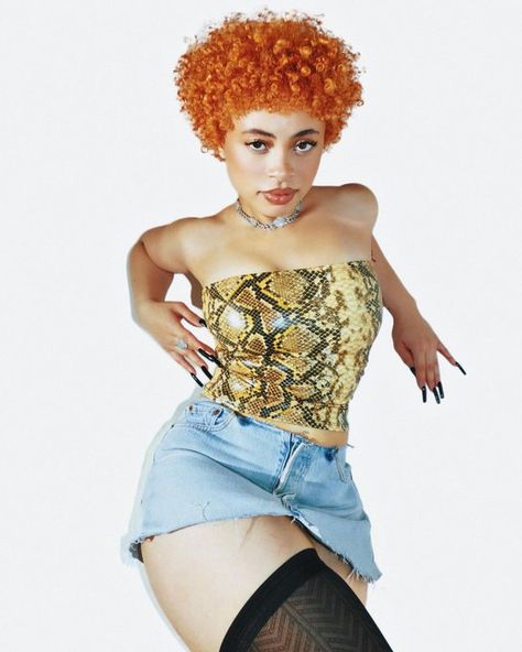 Ice Spice Rapper, Burnt Orange Hair Color, Burnt Orange Eyeshadow, Burnt Orange Hair, Hair Color Orange, Air Max Day, Ice Spice, Ice And Spice, Female Rappers