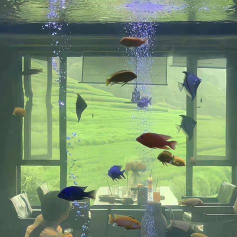 Underwater Aesthetic, Swimming Fish, Cocoppa Wallpaper, Fish Aquarium, Restaurant Chairs, Light Academia, Nature Aesthetic, Green Aesthetic, Aesthetic Photo