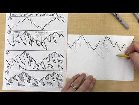 Jen Aranyi Inspired Landscape Mountains - YouTube Jen Aranyi, Landscape Art Lessons, Core Knowledge, Elementary Art Teacher, Paper Art Projects, Winter Art Projects, Mountain Drawing, 5th Grade Art, Art Basics