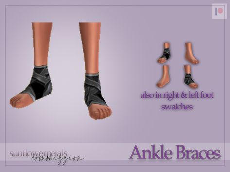 Ankle Braces Commission! (Free) | Patreon Sims 4 Braces, Sunflower Petals, Ankle Brace, Wrist Brace, Ankle Braces, Cc Finds, Sims Cc, Just Giving, Braces