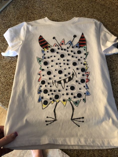 GooGLY eYeD MoNSTeR shirt for 100th day of school!  ❤️💯❤️ Salmon Recipes Healthy, 100 Days Of School Project Kindergartens, 100 Day Shirt Ideas, 100days Of School Shirt, 100 Días De Clases, 100th Day Of School Crafts, Cut Shirt Designs, 100 Day Of School Project, Monster Shirt