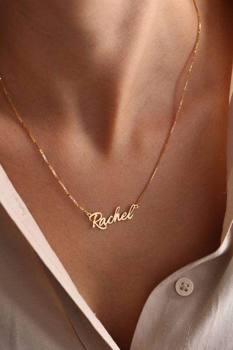 Trendy Gold Name Necklace For Personalized Gift, Customized Gold-plated Elegant Name Necklace, Necklace Name Design, Elegant Tarnish-resistant Name Necklace For Gift, Personalized Rose Gold-plated Name Necklace, Elegant Letter-shaped Necklaces With Names, Music Bracelet, Black Keychain, Neck Pieces Jewelry