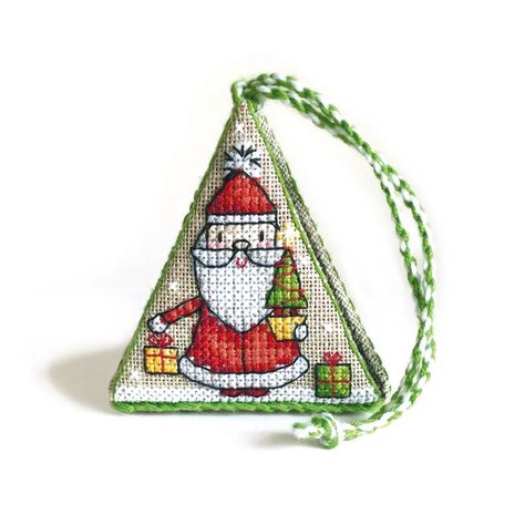 J Cross Stitch, Durene Jones, 3d Cross Stitch, Santa Presents, Ornament Cross Stitch, Ornament Making, Cross Stitch Christmas Ornaments, Cross Stitch Cards, Cross Stitch Patterns Christmas