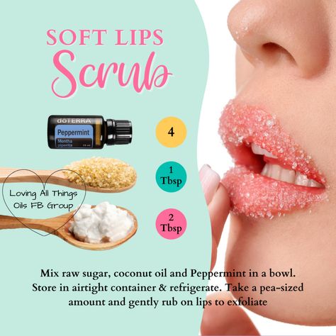 Easy Diy Lip Scrub, Sugar Lip Scrub Diy, Drink Lots Of Water, Diy Lip Scrub, Lip Scrub Diy, What Are Essential Oils, Essential Oils Guide, Diy Aromatherapy, Essential Oil Mixes