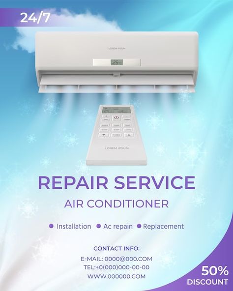 Air Conditioner Repair Service, Air Conditioner Design, Smart Air Conditioner, Air Conditioner Service, Clean Air Conditioner, Promo Flyer, Air Conditioner Installation, Ac Repair Services, Air Conditioner Repair