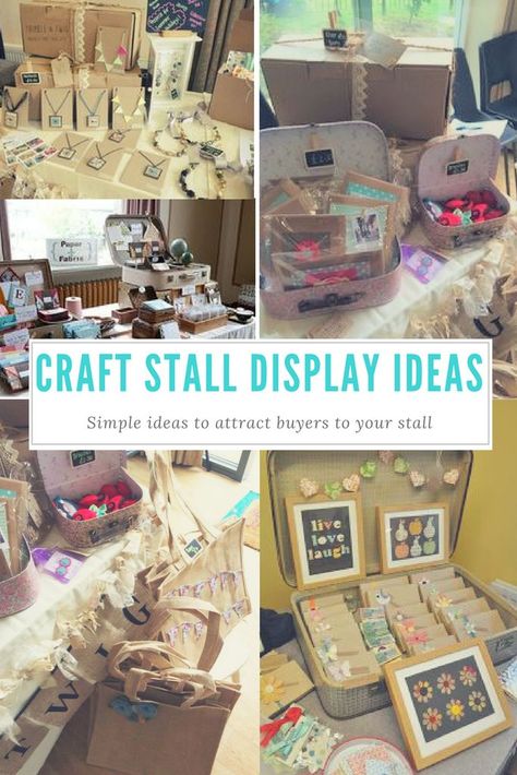 Craft Stall Display Ideas for a Craft Fair. Vintage suitcases to display arts and crafts. How to attract buyers to your stall for a craft fair. Etsy sellers. Stall Display Ideas, Craft Stall Display Ideas, Craft Stall Display, Craft Booths, Craft Fair Booth Display, Stall Display, Craft Show Booths, Twig Crafts, Arts And Crafts Interiors