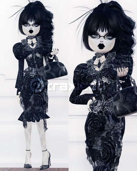 Trad Goth Dress To Impress No Vip, Trad Goth Dti Outfit, Goth Dti Outfit, Gothic Dti Outfit, Trad Goth Dress To Impress, Formal Dress To Impress, Trad Goth Fashion, Trad Goth Outfits, Corp Goth