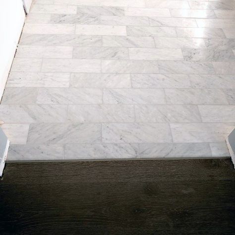 Top 70 Best Tile To Wood Floor Transition Ideas - Flooring Designs Tile Floor Transition, Wood Floor Transition Ideas, Tile To Wood Floor Transition, Floor Transition Ideas, Wood Floor Transition, Tile To Wood Transition, Tiling Patterns, Floor Transition, Transition Ideas