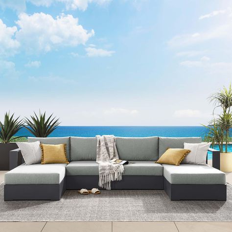 PRICES MAY VARY. Weimas Outdoor Patio Sectional Sofa Powder-Coated Aluminum Dense Foam Padding Weather-Resistant Fabric Covers Non-Marking Foot Glides Chaise Sectional Sofa, Modern Sectional Sofa, 2 Piece Sectional Sofa, Aluminum Patio Furniture, Outdoor Deck Furniture, Outdoor Beds, Patio Flooring, Modern Sofa Sectional, Patio Sectional