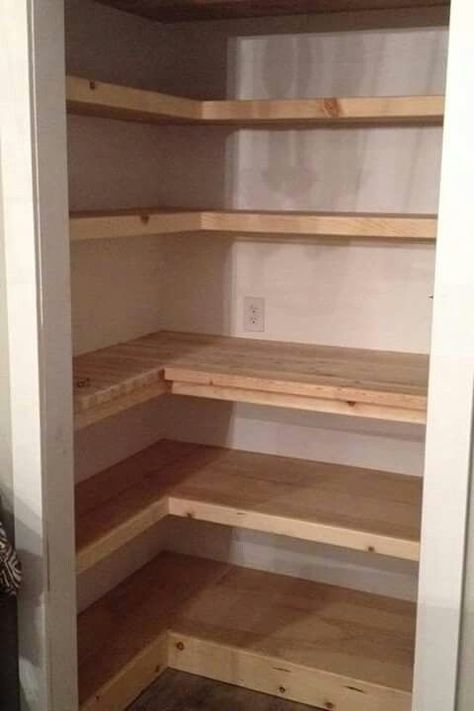 Small Pantry Shelving, Small Pantry Shelving Ideas, Pantry Ideas Small, Pantry Shelving Ideas, Pantry Redo, Pantry Renovation, Pantry Closet Design, Deep Pantry, Pantry Layout