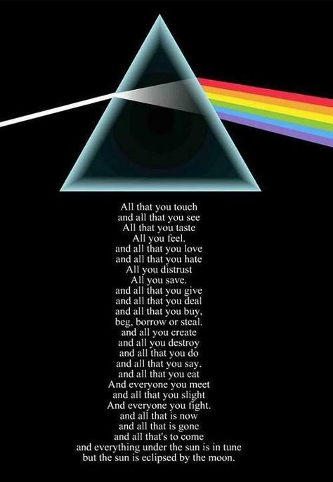 Pink Floyd lyrics Pink Floyd Quotes, Pink Floyd Wallpaper, Pink Floyd Lyrics, Pink Floyd Poster, Pink Floyd Art, Richard Williams, Pink Floyd Dark Side, Dark Side Of The Moon, The Dark Side