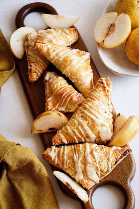 Pear Turnovers, Asian Pear Recipes, California Recipes, Phyllo Dough Recipes, Pear Muffins, Pear Dessert, Asian Pear, Miso Glaze, Pear Tart