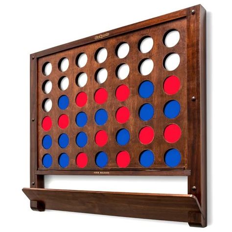 Wall Mounted Giant Four-in-a-Row Game | Wayfair North America 4 In A Row Game, Life Size Games, Basement Games, Fun Room, 4 In A Row, Wall Game, Game Room Basement, Giant Games, Game Room Family