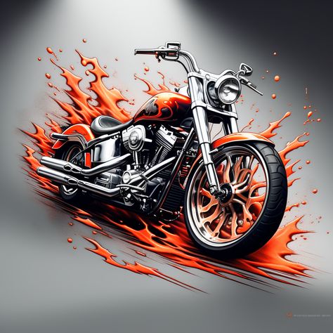 Super Motorcycles, Motor Harley Davidson, 3d Relief Art, Decoupage Printables, Harley Davidson Logo, Biker Art, Arm Sleeve Tattoos, Harley Davidson Motorcycle, Road King