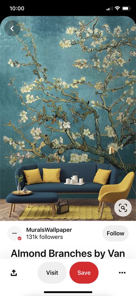 Van Gogh Wallpaper, Simple Interior Design, Yellow Decor, Simple Interior, Living Room Paint, Room Paint, New Wall, Design Case, Interior Design Tips