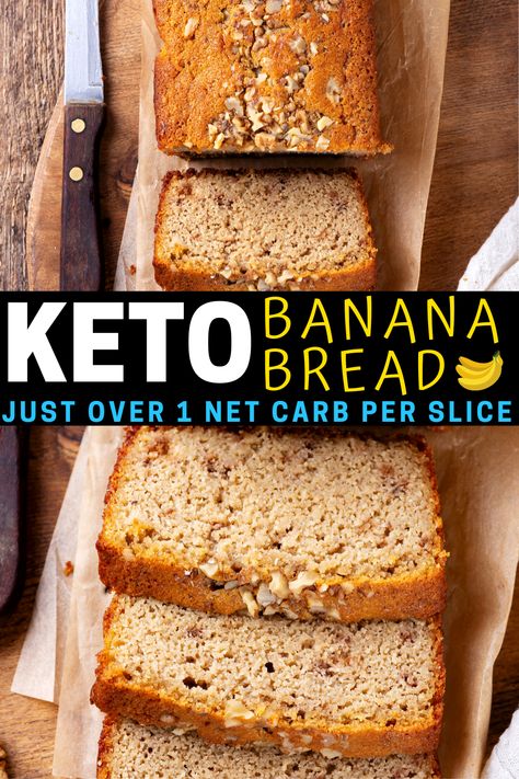 Banana Bread Recipe Keto, Keto Banana Bread Recipe, Sugar Free Banana Bread, Keto Banana, Keto Banana Bread, Bread Banana, Keto Diet List, Keto Diet Breakfast, Baking Soda Beauty Uses