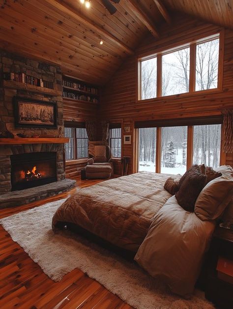 Attractive Log Cabins Cabin In The Woods Aesthetic Bedroom, Log Cabin Honeymoon, Log Cabin Homes Interior Bedroom, Woodsy Room, Lodge Interior Design, Log Bedroom Furniture, Log Cabin Interior Design, Inside Cabin, Cabin Rooms