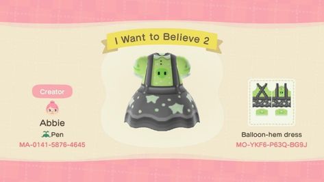 Designs For Animal Crossing, Alien Dress, Acnh Dress, Acnh Custom Designs, Alien Clothes, Alien Halloween, Acnh Codes, Animal Crossing Qr Codes Clothes, Qr Codes Animal Crossing