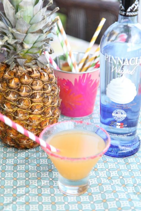 This Whipped Pineapple Cocktail recipe is the perfect refreshing summer drink! Easily made with @pinnaclevodka and pineapple juice. Summer starts NOW. AD #PinnacleCocktailClub Pinnacle Whipped Vodka Recipes Drinks, Whipped Cream Vodka Recipes Cocktails, Drinks Made With Whipped Cream Vodka, Whipped Vodka Cocktails, Drinks With Whipped Vodka, Pinnacle Whipped Vodka Recipes, Pinnacle Vodka Recipes, Whipped Cream Vodka Recipes, Whipped Vodka Drinks