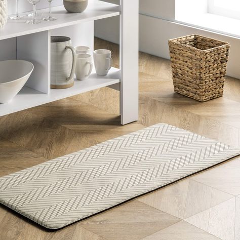 PRICES MAY VARY. Made from 95% PVC & 5% Polyester, this thick and durable mat includes non-slip PVC backing that will help keep it anchored in its desired location Ergonomically engineered to ensure comfortable, steady footing and reduce stress on joints in your feet, back, and legs Versatile and stylish design makes the mat perfect for your kitchen, home office, laundry room, or anywhere you stand for extended periods of time Easy to clean and maintain. Simply wipe down any spills or stains wit Nuloom Rugs, Beige Comforter, Anti Fatigue Kitchen Mats, Kitchen Rugs Washable, Folding Laundry, Anti Fatigue Mat, Desk Areas, Kitchen Mats, Kitchen Rugs