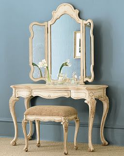 Cream Vanity, French Vanity, Dressing Table Vanity, Antique Vanity, Vintage Dressing Tables, French Rococo, Bedroom Vanity, Makeup Table, Dressing Tables