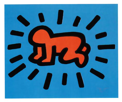 Keith Haring (1958-1990) Icons (A)-Radiant Baby, 1990 Screenprint with embossing. 21 x 25 in. (53.3 x 63.5 cm) Edition of 25 Authenticated by the Keith Haring Estate. Keith Haring Radiant Baby, Keith Haring Prints, Jm Basquiat, Bad Painting, James Rosenquist, Keith Haring Art, John Baldessari, Pop Art Artists, Haring Art