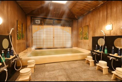 Minato Y Kushina, Japanese Bath House, Onsen Bath, Onsen Ryokan, Japanese Bathroom, Kyoto Garden, Japanese Bath, Large Bath, Bathroom Suite