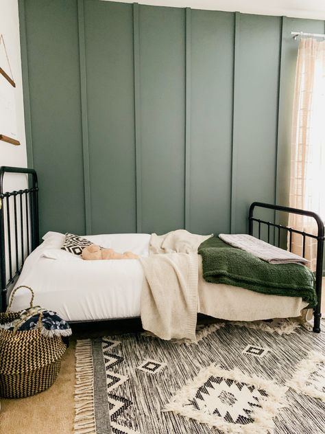 Green Toddler Bedroom - Project Nursery Green Dresser Boys Room, Forest Green Playroom, Cheap Easy Closet Organization, Sw Rosemary Bedroom, Earthy Toddler Room, Toddler Boy Room Colors Schemes, Hunter Green Boys Room, Green Primary Bedroom Ideas, Boy Green Bedroom