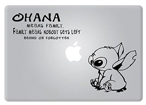 Macbook Vinyl Decals, Ohana Family, Experiment 626, Macbook Accessories, Lilo And Stitch Quotes, Stitch Quote, Apple Stickers, Pink Chrome, Macbook Stickers