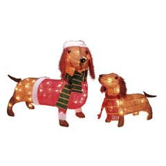 Set of 2 Light Up Wiener Dogs Outdoor Decoration Set - Kmart Weiner Dog Christmas, Dog Christmas Decorations, Light Up Christmas Decorations, Christmas Lawn Decorations, Christmas Dachshund, Dog Yard, Dog Light, Wiener Dogs, Colonial Christmas