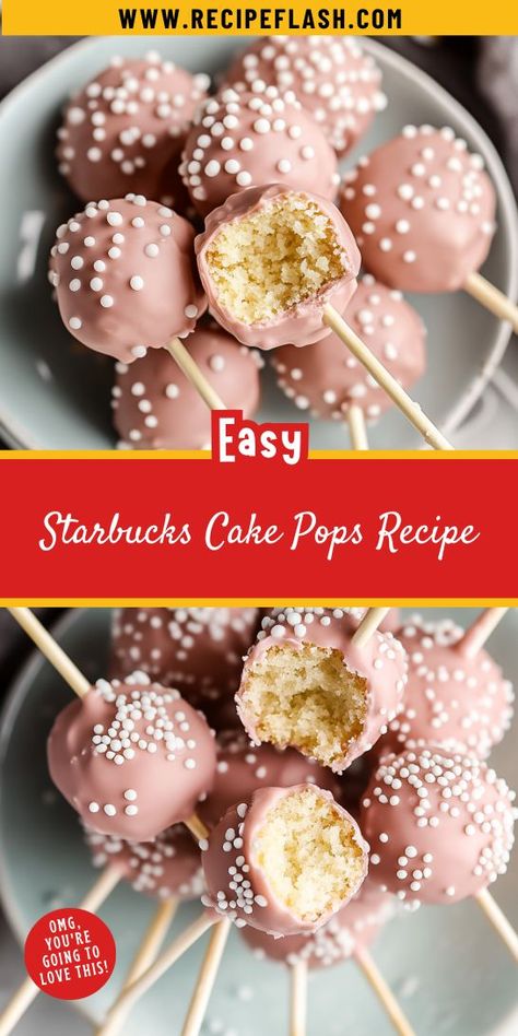 Elevate your dessert game with homemade Starbucks Cake Pops! This easy recipe combines rich cake and a luscious coating for a fun, bite-sized treat. Perfect for celebrations or everyday indulgence, these cake pops will satisfy your sweet cravings. Treat yourself and your loved ones to this delightful dessert today! How To Make Starbucks Cake Pops, Starbucks Cake Pops Recipe, Starbucks Cake Pops, Cake Pop Recipe Easy, Cake Pops Recipe, Strawberry Cake Pops, Diy Cake Pops, Starbucks Cake, Sugar Cookie Cakes