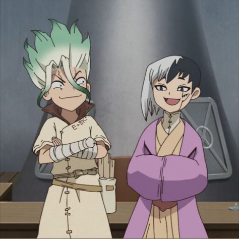 Dr. Stone, New World, Season 3, Ep 6 #anime #drstone #manga #DRSTONE #pfp Dr. Stone Tsukasa, Senku And Gen, Senku X Gen, Gen Asagiri, Asagiri Gen, Merlin Fandom, Senku Ishigami, Stone World, Nose Drawing