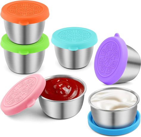 Condiment Containers, Dressing Containers, Salad Dressing Container, Ketchup Sauce, Lunch Bento, Dip Sauce, Stainless Steel Containers, Snacks Dishes, Snack Containers