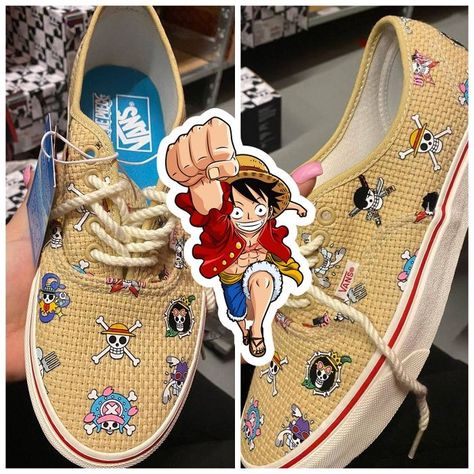 One Piece x Vans Authentic Sneakers Complete With Rope Laces One Piece Shoes, Moon Eyes, Tenis Vans, Straw Hats, Vans Sneakers, Vans Authentic, Vans Authentic Sneaker, Vans Shoes, Straw Hat