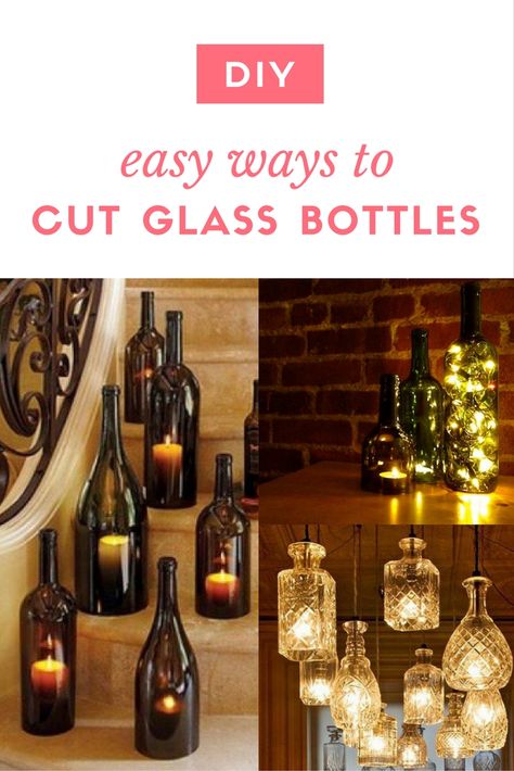 Easy Ways To Cut Glass Bottles: Cut Glass Bottles, Colored Glass Bottles, Recycled Art Projects, Diy And Crafts Sewing, Glass Bottle Crafts, Craft Wedding, Recycled Art, Upcycled Crafts, Diy Easy