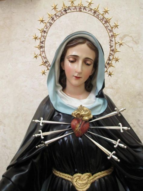 Seven Sorrows Of Mary, 7 Sorrows Of Mary, Sorrows Of Mary, Mount Calvary, Jesus In The Temple, Mary Tattoo, Catholic Pictures, Mama Mary, Catholic Images