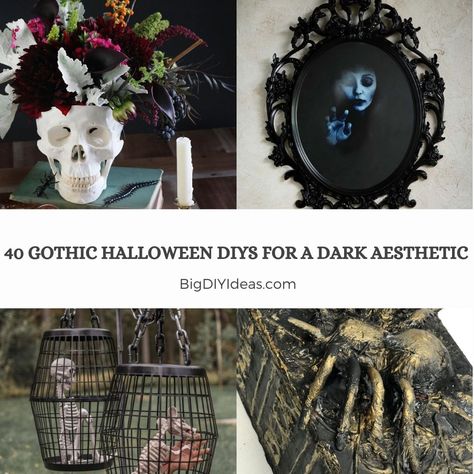 40 Gothic Halloween DIYs for a Dark Aesthetic Gothic Decorations Diy, Goth Diy Ideas, Goth Home Decor Diy, Diy Gothic Decor Crafts, Gothic Decor Diy, Gothic Diy Decor, Goth Crafts, Gothic Halloween Decorations, Pumpkin Diorama