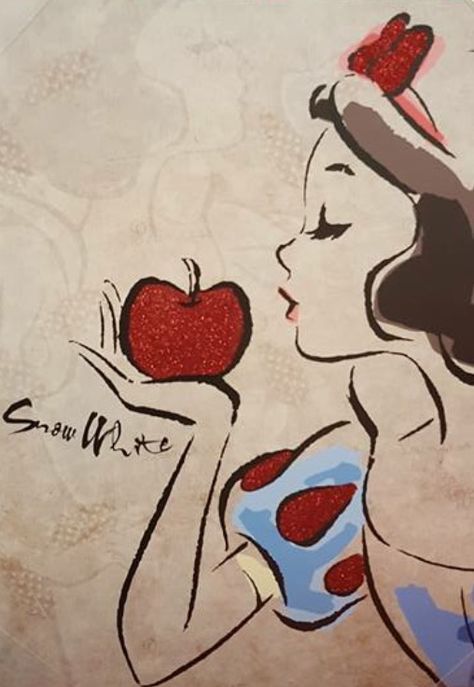 Modern Snow White Art, Sleeping Beauty Cake Drawing, Snow White Painting, Snow White Drawing, Snow White Tattoos, Famous Princesses, Snow White Art, Rainy Wallpaper, Markers Drawing Ideas