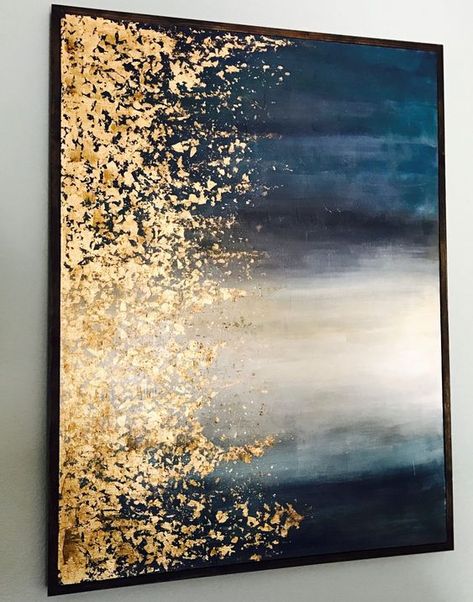 bazaarvelvet.com Bild Gold, Painting With Gold, Peisaj Abstract, Art Deco Paintings, Board Room, Gold Leaf Art, Soyut Sanat Tabloları, Gold Leaf Painting, Tableau Art