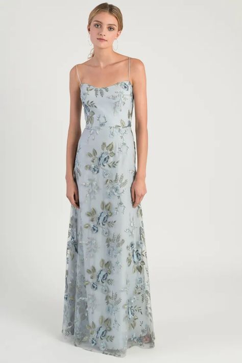 Jenny Yoo - Bridesmaid Dress Color Planning and Style Board Tool Scoop Neck Bridesmaid Dress, Jenny Yoo Bridesmaid, Goddess Gown, Floral Bridesmaid Dresses, Floral Bridesmaid, Jenny Yoo, Penteado Cabelo Curto, Blue Bridesmaid Dresses, Summer Wedding Dress