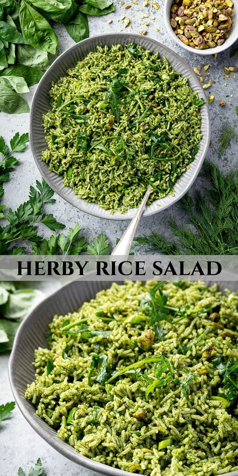 Basmati Rice With Vegetables, Herb Salad Recipes, Pistachio Dinner Recipes, Summer Rice Dishes, Herbed Rice Recipes, Summer Rice Recipes, Rice Salads Summer, Cold Rice Recipes, Herb Rice Recipes