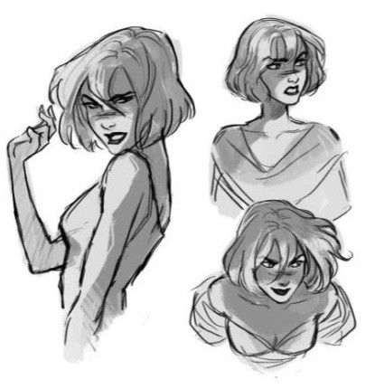 Mad Expression Drawing Reference, Sultry Expression Drawing, Shaggy Hair Character Design, Arrogant Pose Reference Drawing, Sassy Character Design, Pouting Face Reference, Seductive Expression Reference Drawing, Female Villain Pose Reference, Badass Poses Reference Drawing