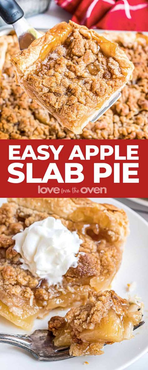 Apple Sheet Pie Recipe, Apple Pie In Casserole Dish, Sheet Apple Pie Recipe, Apple Pie Sheet Cake Recipe, Apple Strudel Pie Recipe, 9x13 Apple Pie, Apple Pie Casserole Dish, Slap Apple Pie, Apple Crumb Slab Pie 12 Tomatoes