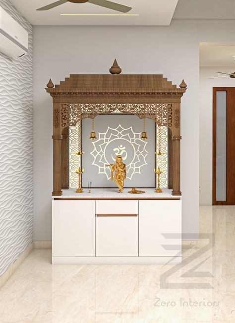 Mandir Designs For Home, Home Temple Ideas Puja Room, Pooja Mandir Designs, Puja Unit, बेडरूम डिजाइन, Living Room Designs India, Home Mandir, Mandir Designs, Exterior House Colors Combinations